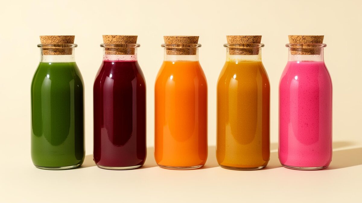 Five cold pressed juices
